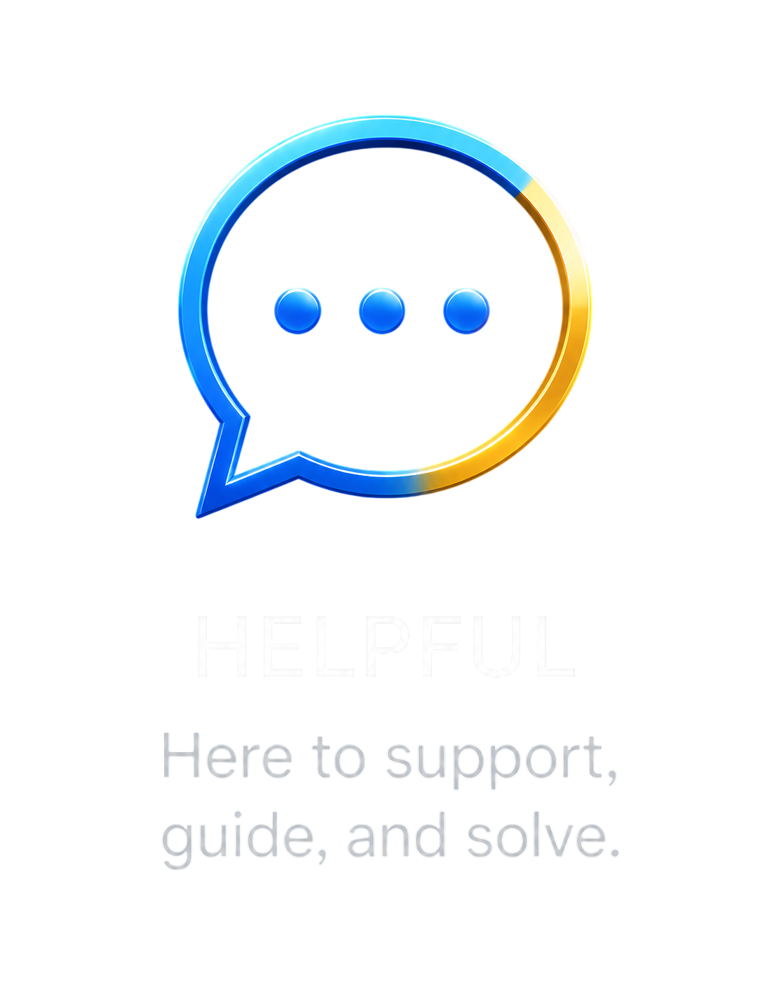 Helpful principle icon: a blue and gold speech bubble with three dots