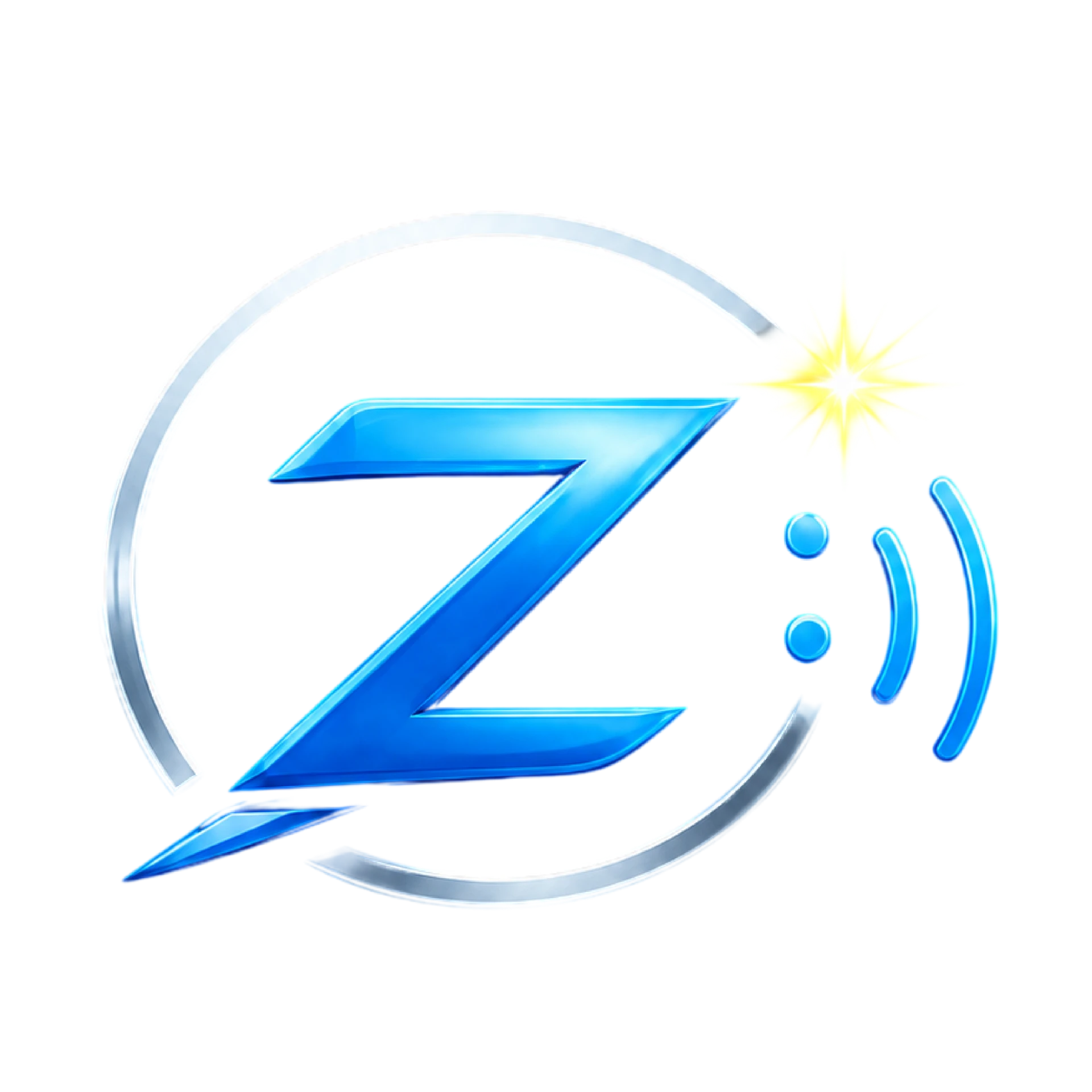 Ask Zyiion assistant icon in navy, royal blue and gold
